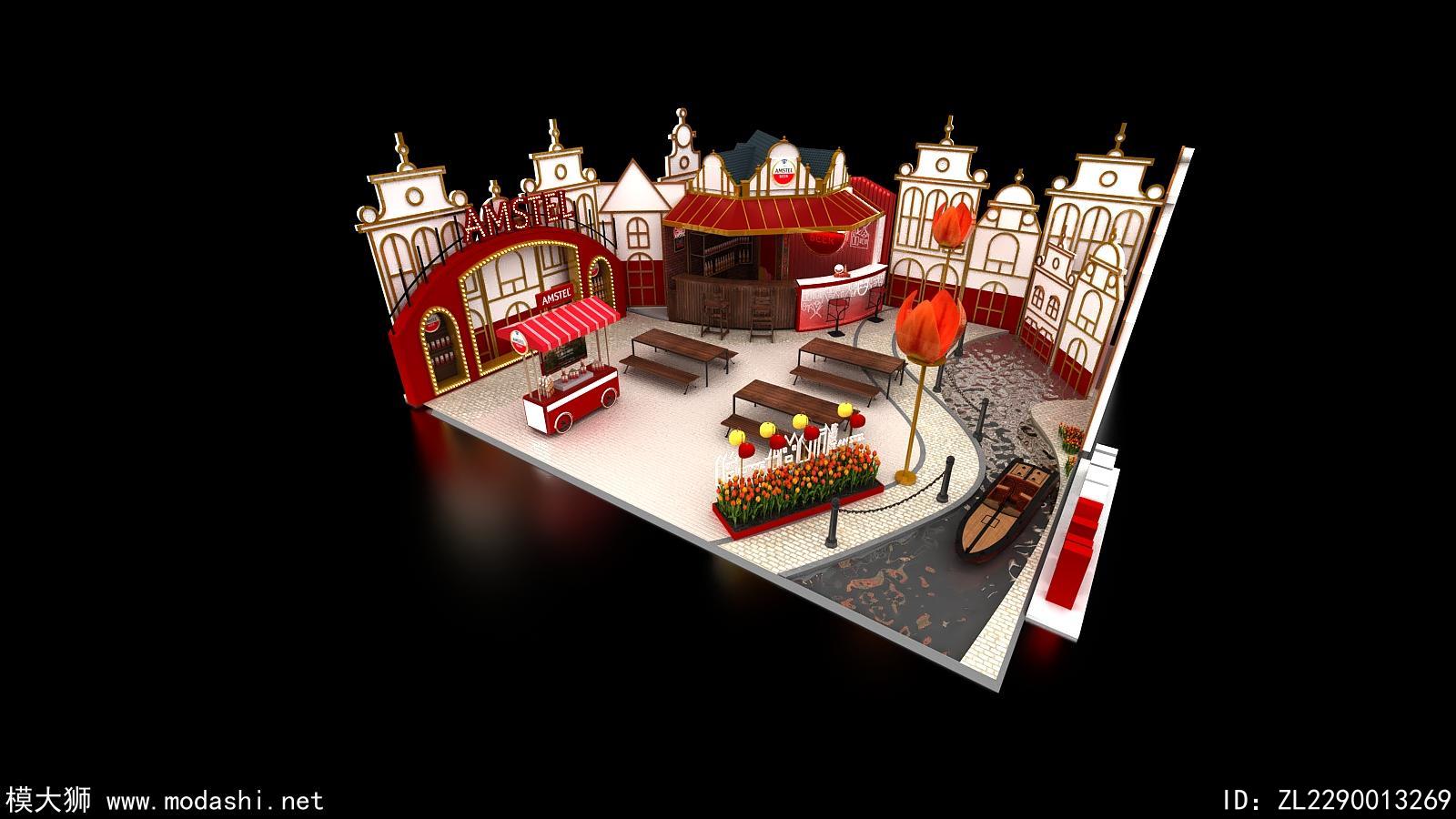 红爵展台3D模型
