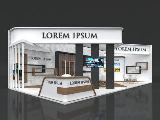 Booth Stall 12x6m Height 500cm 2 Side Open 3