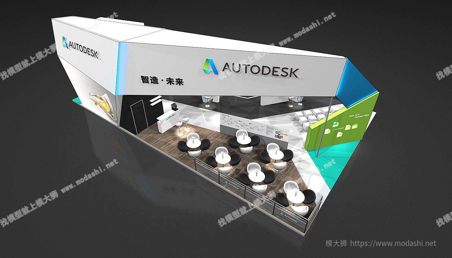 autodesk欧特克216平四面开3D模型