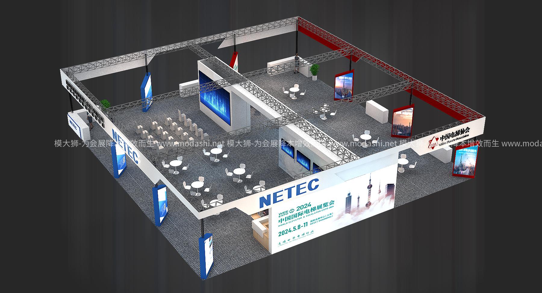 電梯協(xié)會(huì)+檢測(cè)中心20x21展示展臺(tái)模型