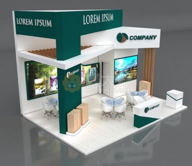 3D Exhibition Stand Booth Stall 7x5m Height 500cm 3 Side