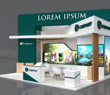 3D Exhibition Stand Booth Stall 7x5m Height 500cm 3 Side