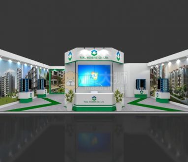 Exhibition Booth 3D Model - 10x10 mtr