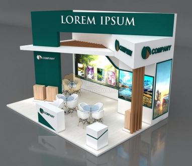 3D Exhibition Stand Booth Stall 7x5m Height 500cm 3 Side