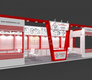 Exhibition Booth 3D Model - 9x3 mtr