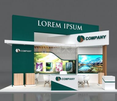 3D Exhibition Stand Booth Stall 7x5m Height 500cm 3 Side