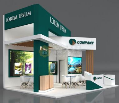 3D Exhibition Stand Booth Stall 7x5m Height 500cm 3 Side