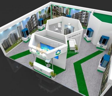 Exhibition Booth 3D Model - 10x10 mtr