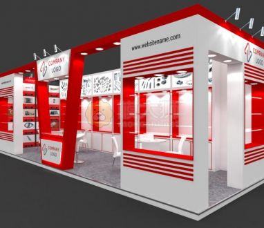 Exhibition Booth 3D Model - 9x3 mtr