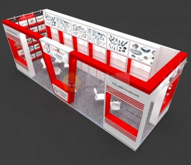 Exhibition Booth 3D Model - 9x3 mtr